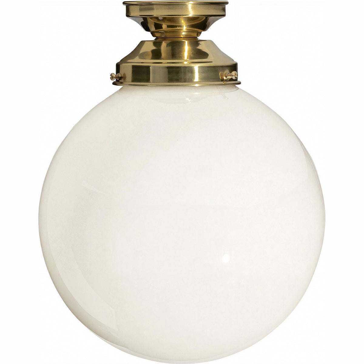 Sphere 10'' Opal Gloss Batten Fix, Polished Brass
