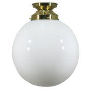 Sphere 10'' Opal Gloss Batten Fix, Polished Brass