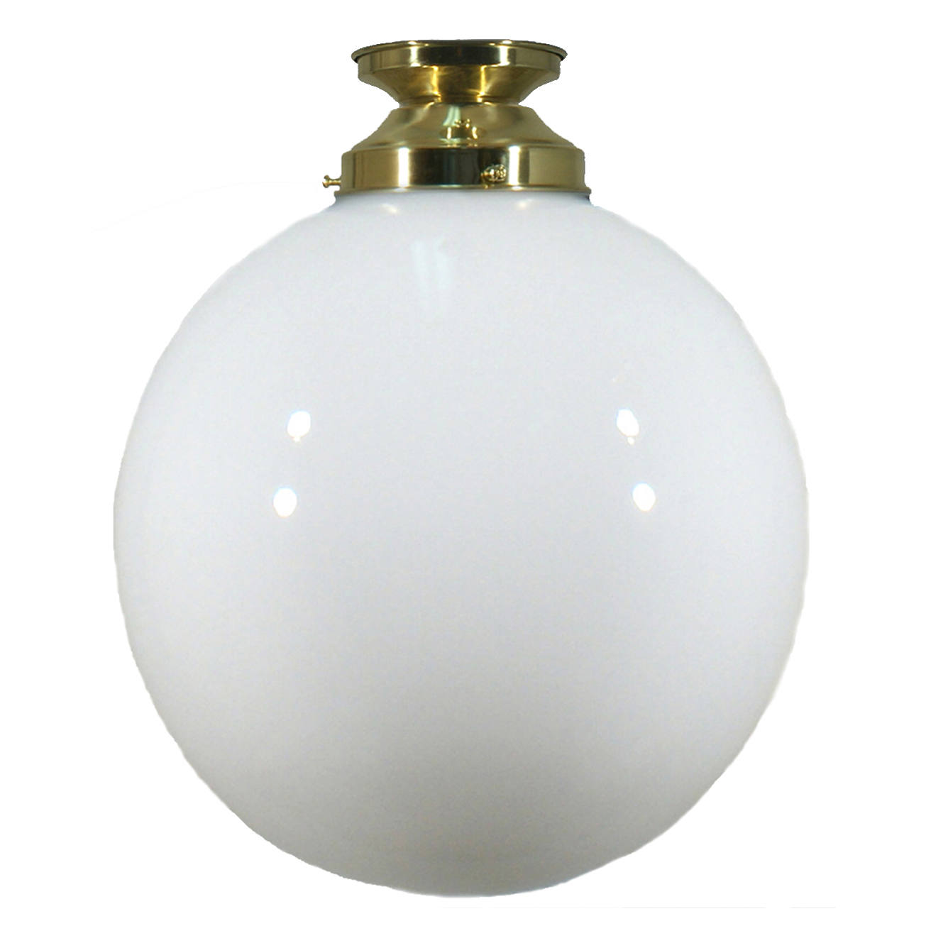 Sphere 12'' Opal Gloss Batten Fix, Polished Brass