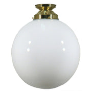 Sphere 12'' Opal Gloss Batten Fix, Polished Brass