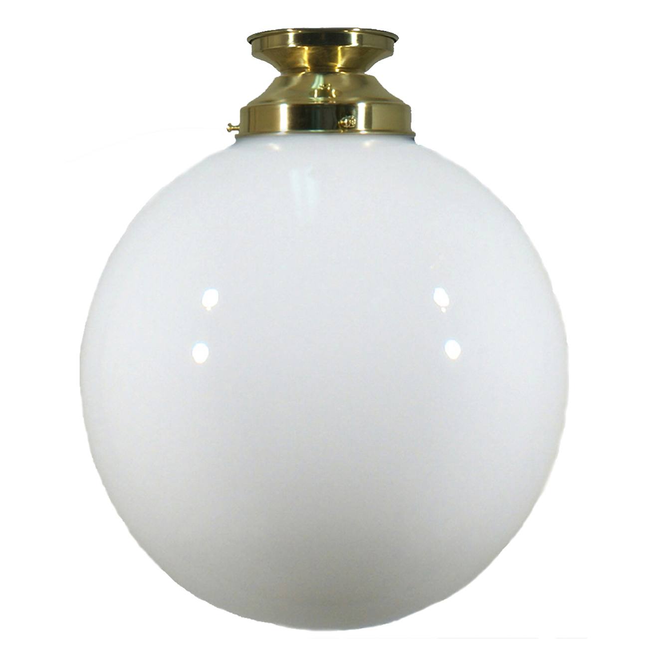 Sphere 12'' Opal Gloss Batten Fix, Polished Brass