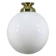 Sphere 12'' Opal Gloss Batten Fix, Polished Brass