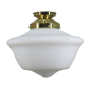 Victorian Schoolhouse 12'' Opal Matte Batten Fix, Polished Brass