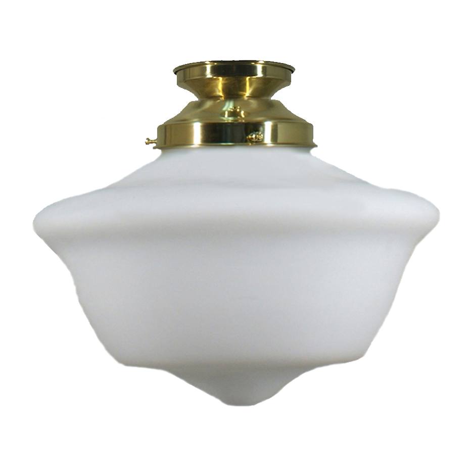 Victorian Schoolhouse 12'' Opal Matte Batten Fix, Polished Brass