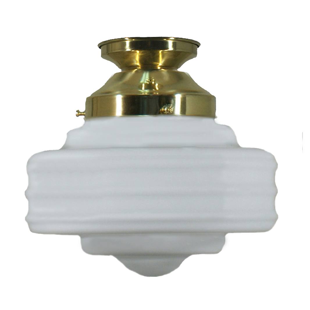 Detroit 8'' Opal Matte Batten Fix, Polished Brass