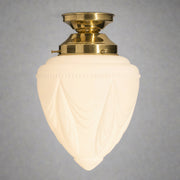 Empire Opal Matt 8" Shade w 4 1/4" Brass Batten Fix Light