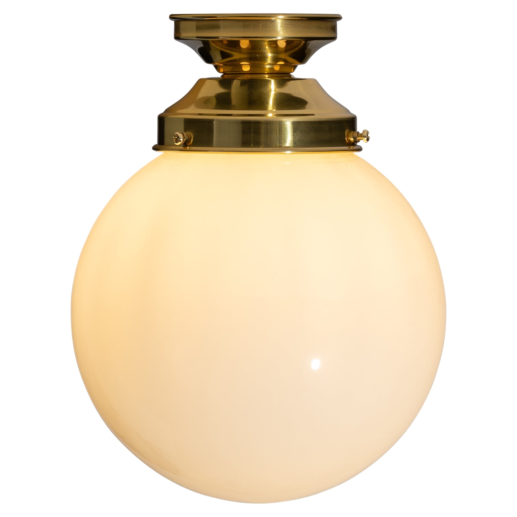 Sphere 8'' Opal Gloss Batten Fix, Polished Brass