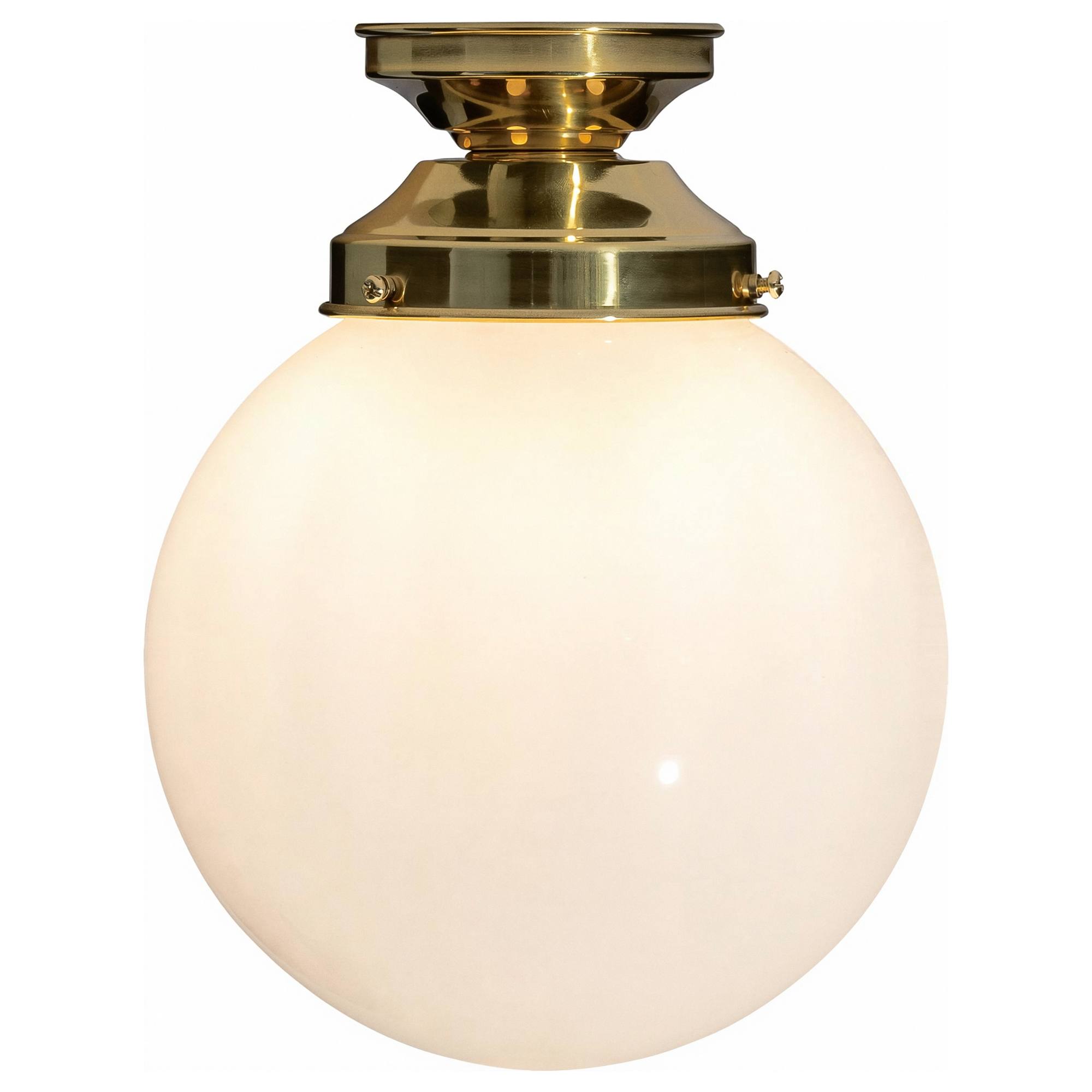 Sphere 8'' Opal Gloss Batten Fix, Polished Brass