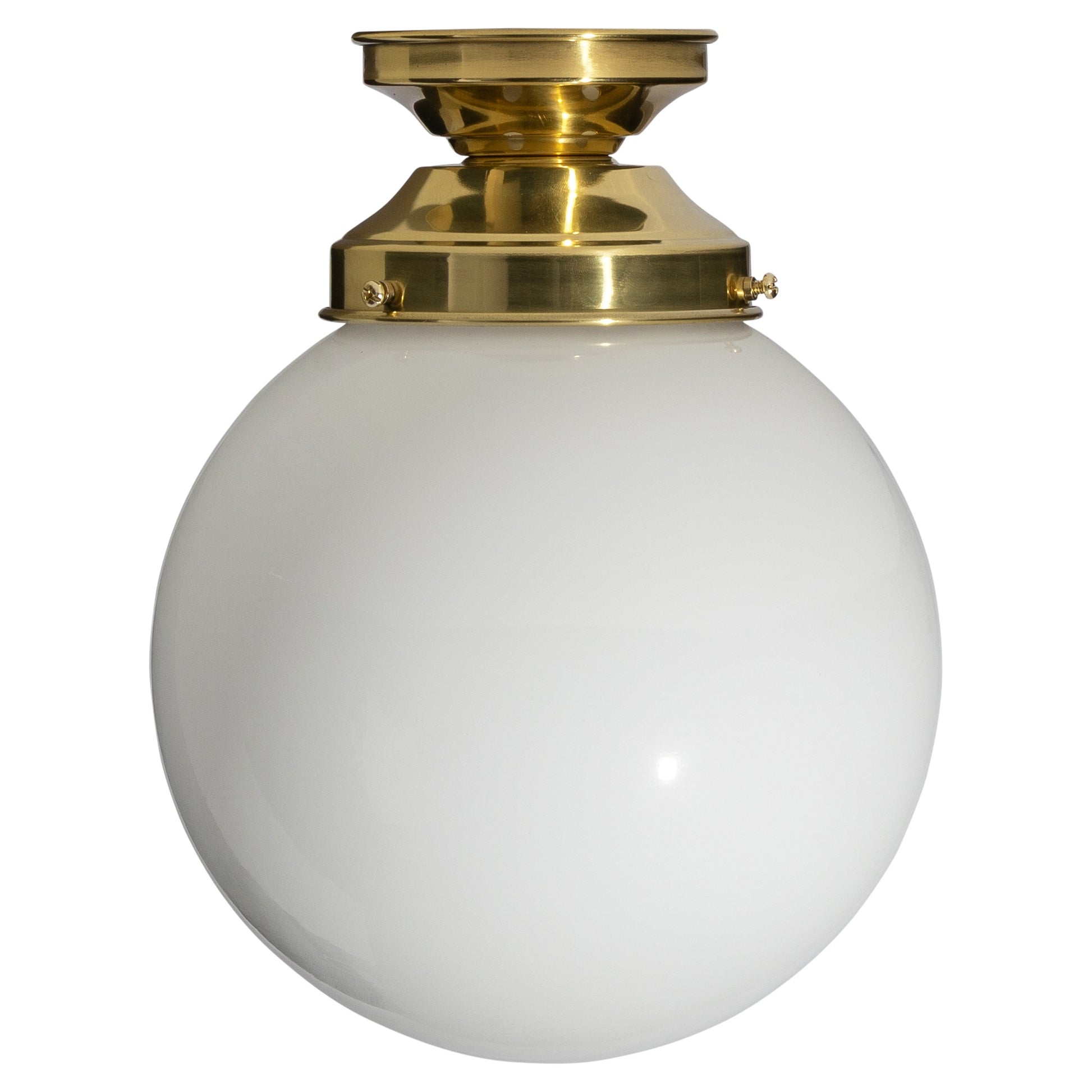 Sphere 8'' Opal Gloss Batten Fix, Polished Brass