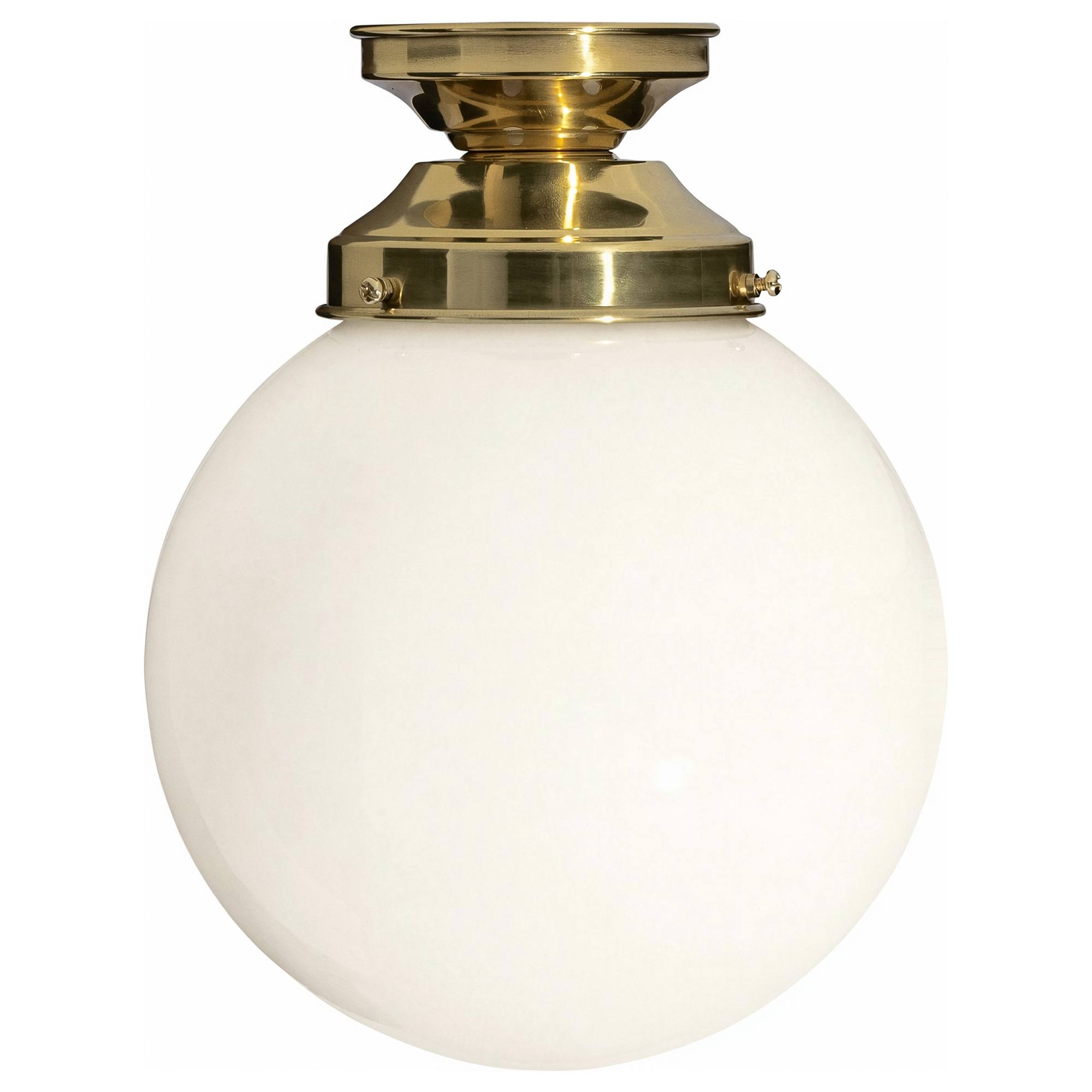 Sphere 8'' Opal Gloss Batten Fix, Polished Brass