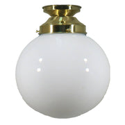 Sphere 8'' Opal Gloss Batten Fix, Polished Brass