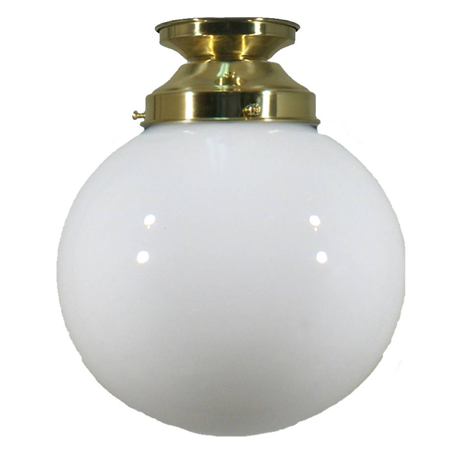 Sphere 8'' Opal Gloss Batten Fix, Polished Brass