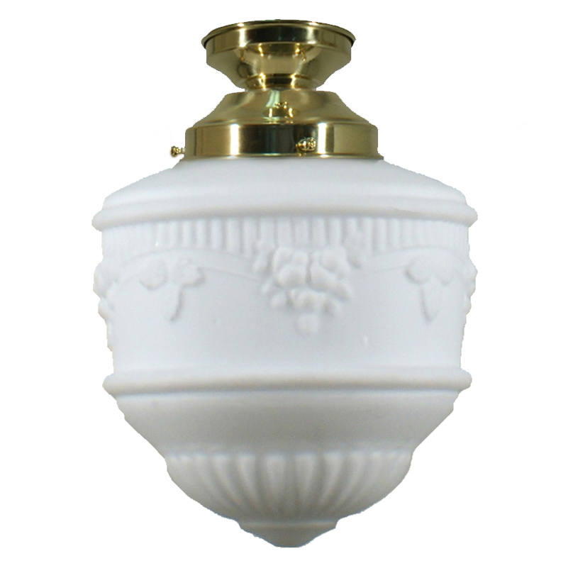 Senator 8'' Opal Matte Batten Fix, Polished Brass