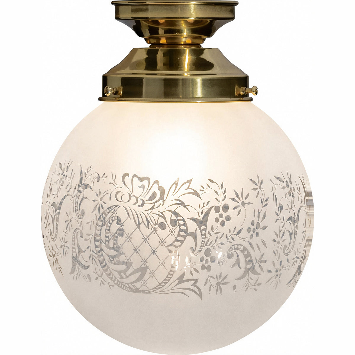 Sheffield 8" Shade w 4 1/4" Brass Batten Fix Light