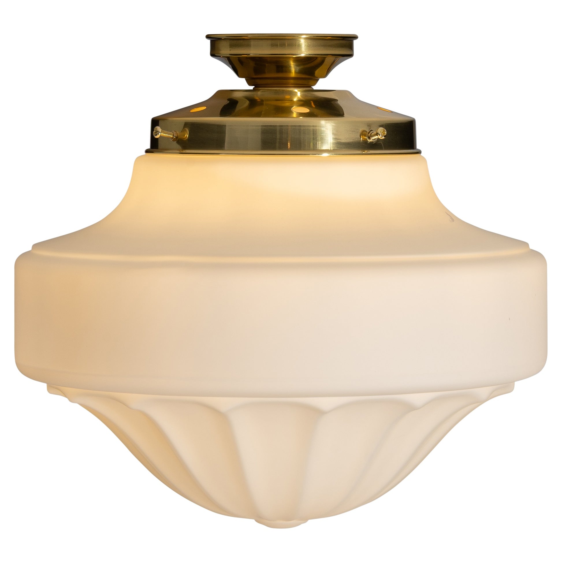 Derby 9'' Opal Matte Batten Fix, Polished Brass