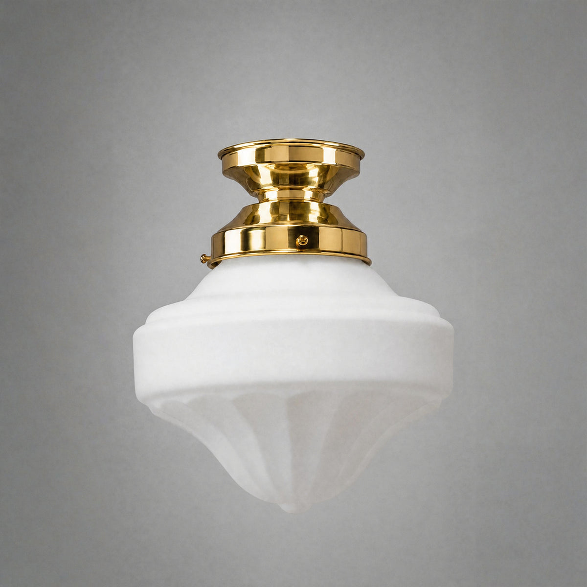 Derby Opal Matt 9" Shade w 4 1/4" Brass Batten Fix Light