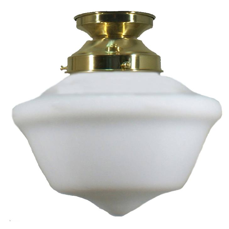Victorian Schoolhouse 9'' Opal Matte Batten Fix, Polished Brass