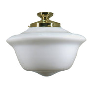 Victorian Schoolhouse 16'' Opal Matte Batten Fix, Polished Brass