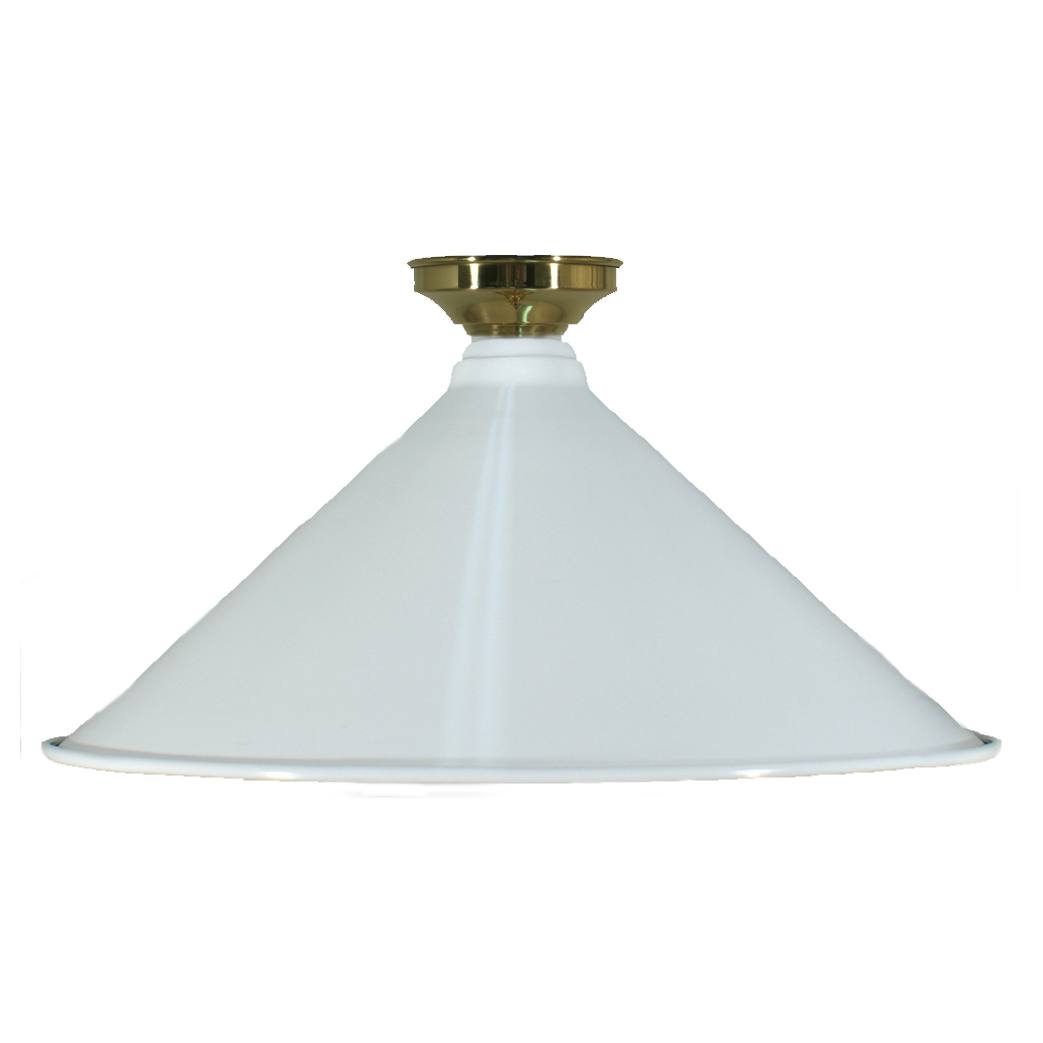 Edwardian 390mm White Batten Fix, Polished Brass