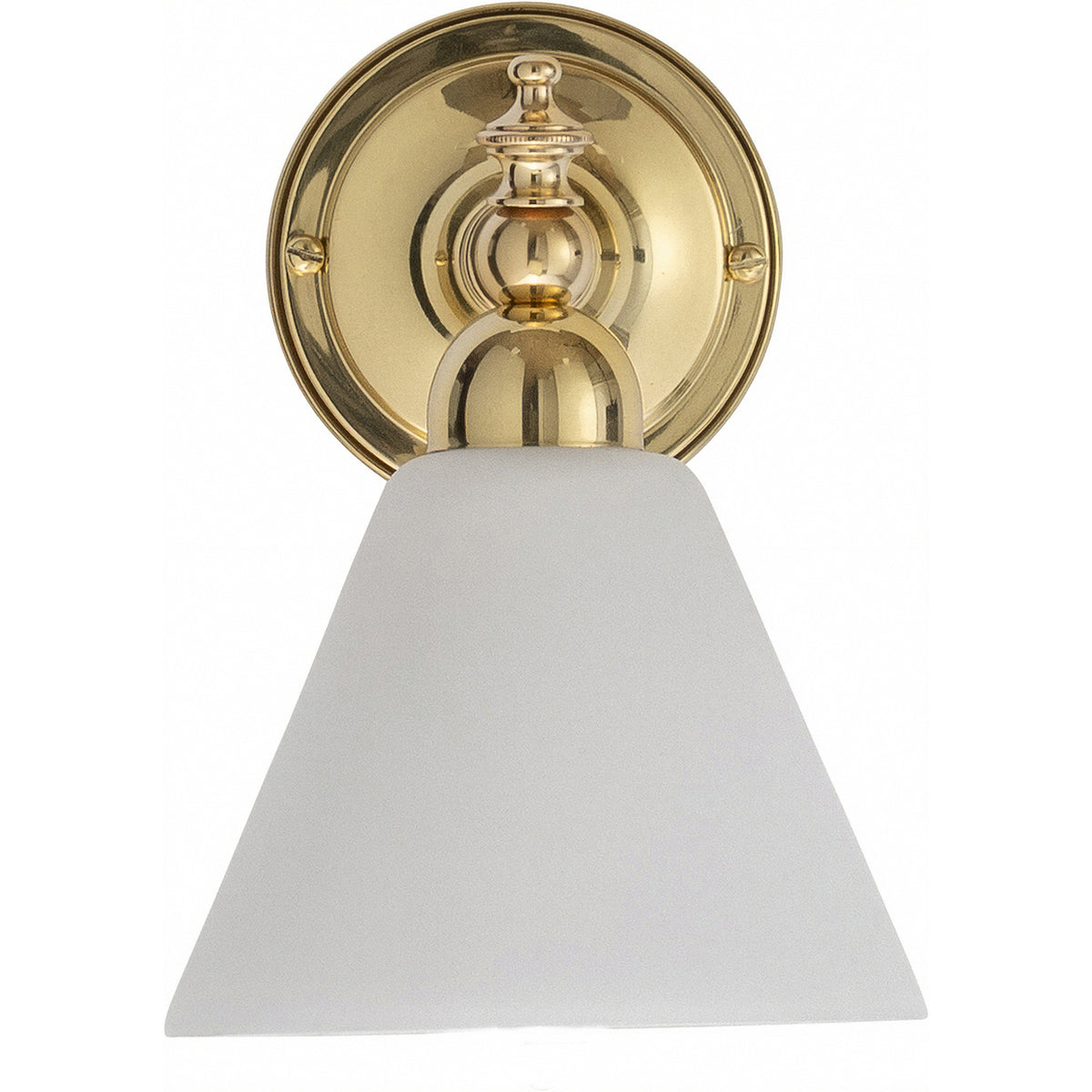 Koscina Wall Light with Cono Opal Matte Shade, Polished Brass