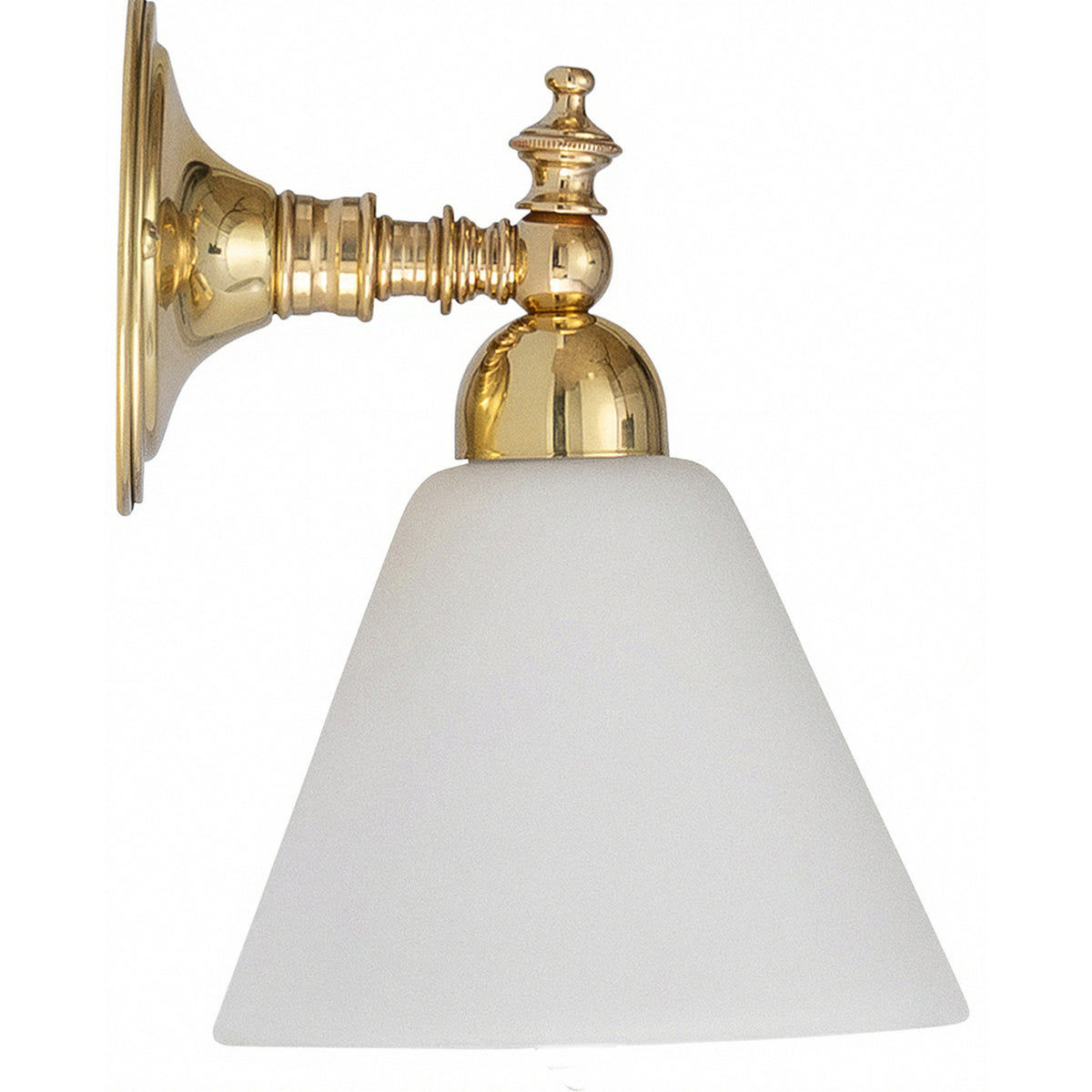Koscina Wall Light with Cono Opal Matte Shade, Polished Brass