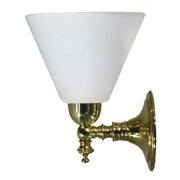 Koscina Wall Light with Cono Opal Matte Shade, Polished Brass