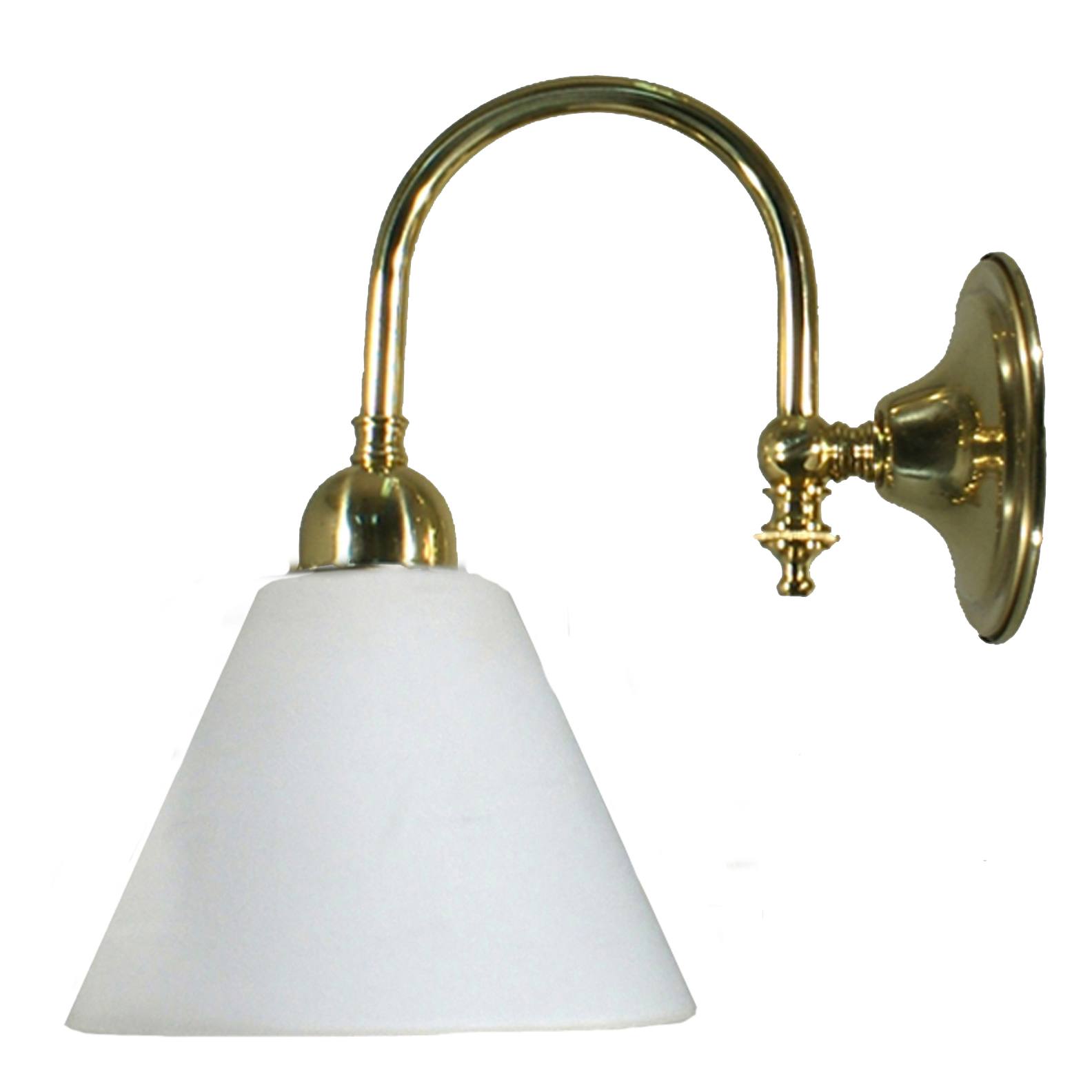 Loxton Wall Light with Cono Opal Matte Shade, Polished Brass