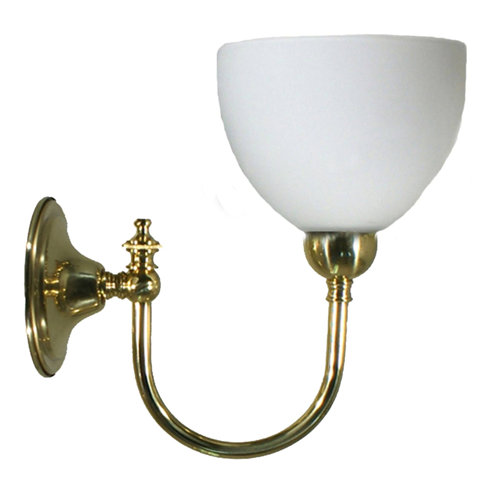 Loxton Wall Light with Decatron Opal Matte Shade, Polished Brass