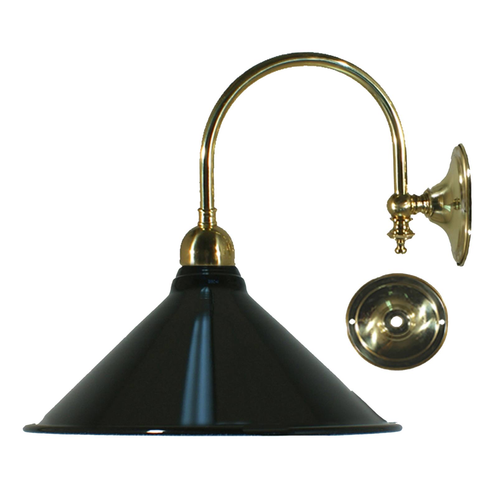 Luke Wall Light Polished Brass with Edwardian 250mm Black Metal Shade