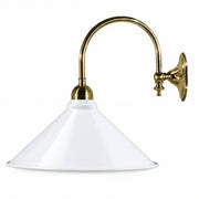Luke Wall Light Polished Brass with Edwardian 250mm White Metal Shade