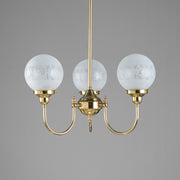 Luke 3 Light Pendant Polished Brass with 6'' Sheffield
