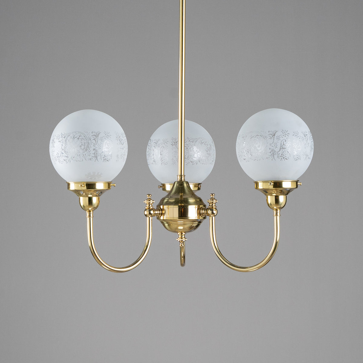 Luke 3 Light Pendant Polished Brass with 6'' Sheffield