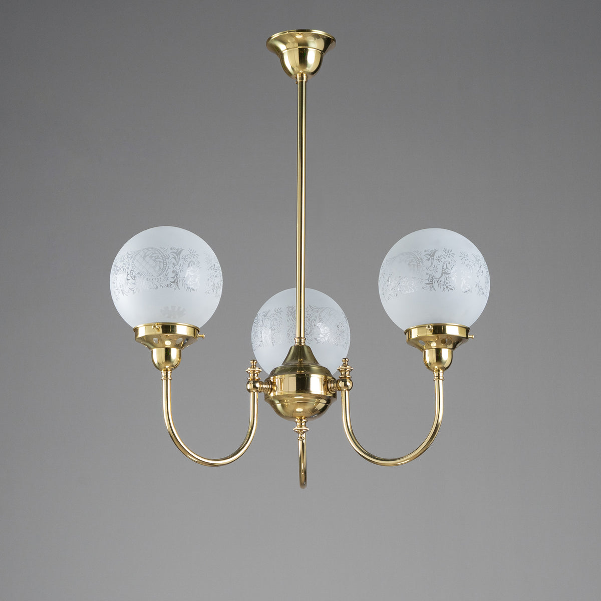 Luke 3 Light Pendant Polished Brass with 6'' Sheffield
