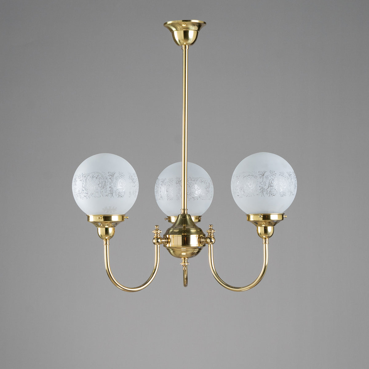 Luke 3 Light Pendant Polished Brass with 6'' Sheffield