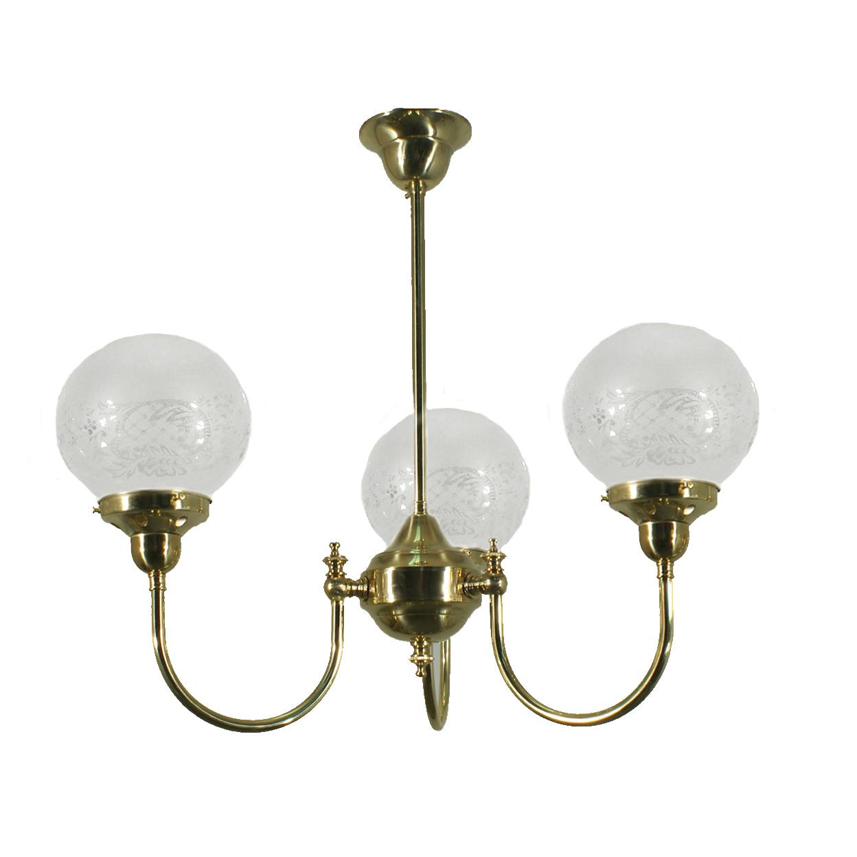 Luke 3 Light Pendant Polished Brass with 6'' Sheffield