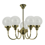 Luke 5 Light Pendant Polished Brass with Sheffield 6''