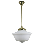 Victorian Schoolhouse 12'' Opal Matte on Rod Set 1/2'' x 1/2m, Polished Brass