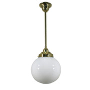 Sphere 8'' Opal Gloss on Rod Set 1/2'' x 1/2m, Polished Brass