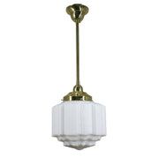 St Kilda 8" Opal Matte on Rod Set 1/2" x 1/2m, Polished Brass