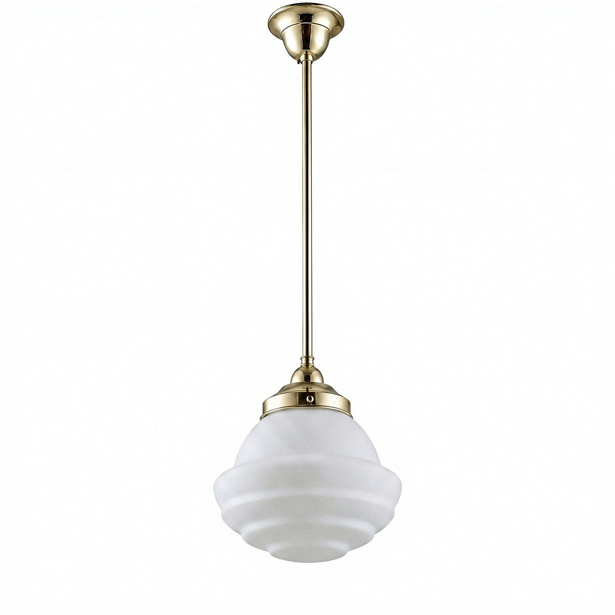 Parkville Opal Matt 9" Shade w 1/2" x 1/2m Brass Rod Pendant