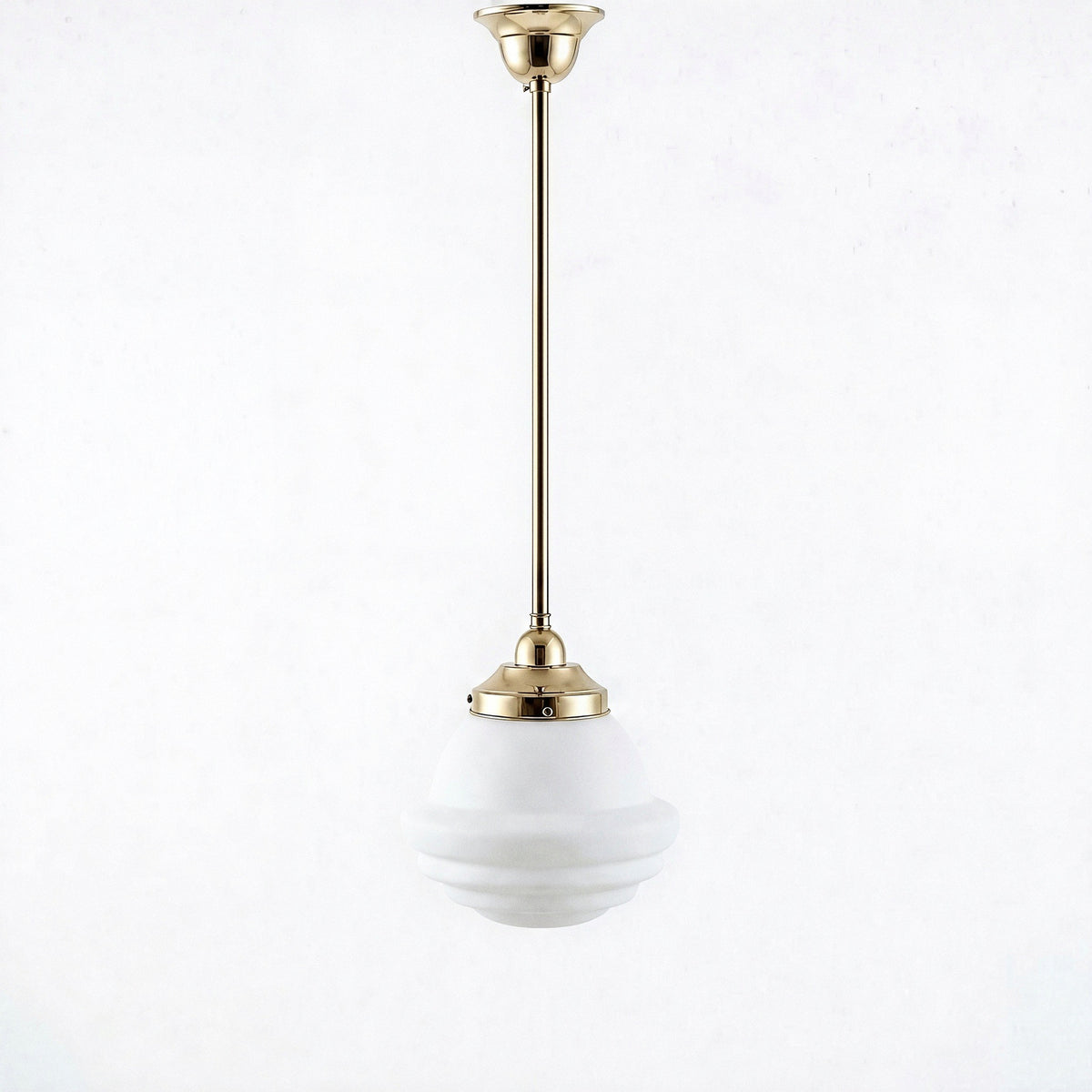 Parkville Opal Matt 9" Shade w 1/2" x 1/2m Brass Rod Pendant