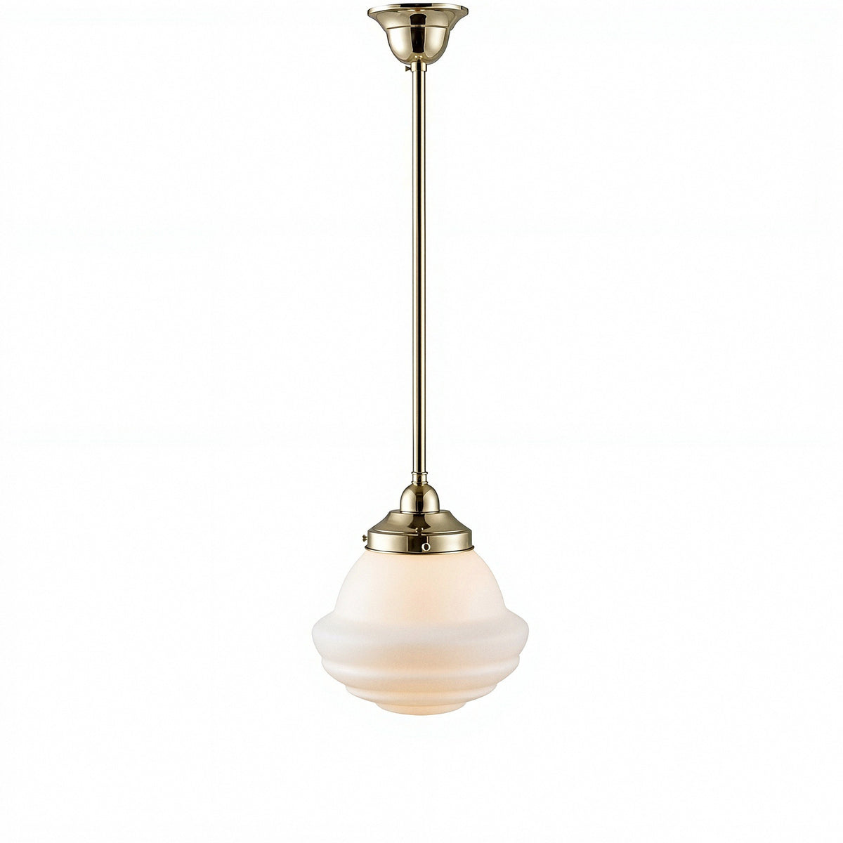 Parkville Opal Matt 9" Shade w 1/2" x 1/2m Brass Rod Pendant