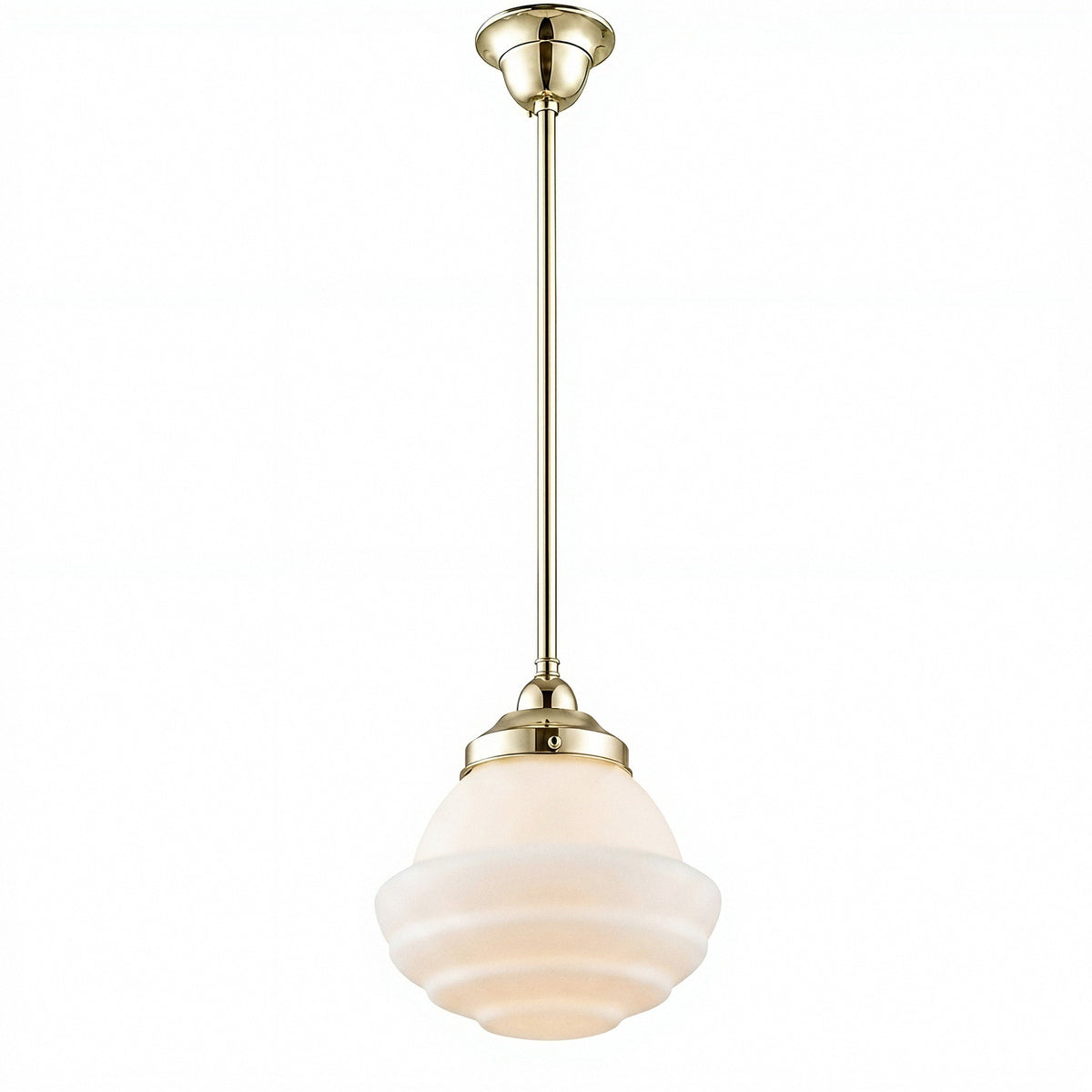 Parkville Opal Matt 9" Shade w 1/2" x 1/2m Brass Rod Pendant