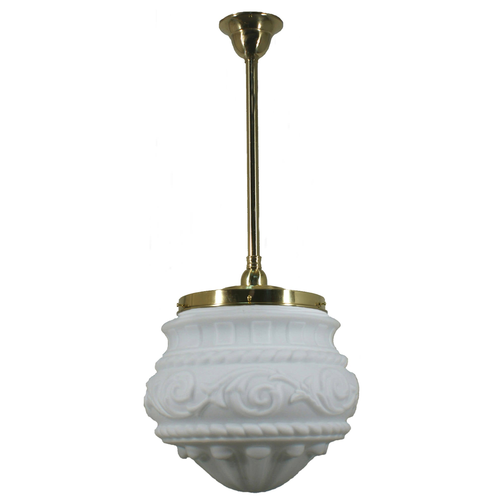 Premier 12'' Opal Matte on Rod Set 3/4'' x 1/2m, Polished Brass