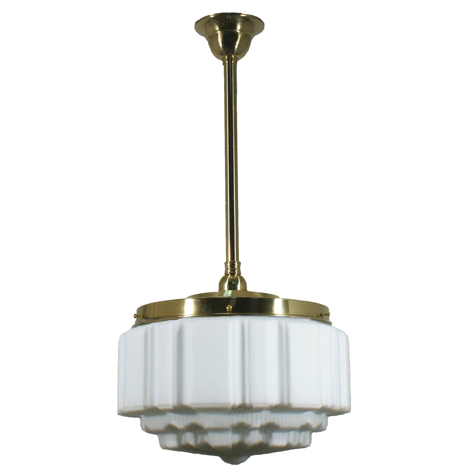St Kilda 14'' Opal Matte on Rod Set 3/4'' x 1/2m, Polished Brass