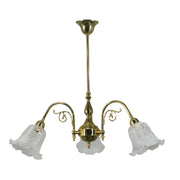 Victoriana 3 Light Pendant Polished Brass with 5008 29mm Frost Etched Shades