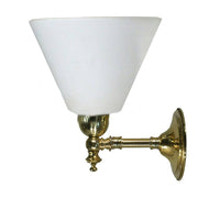 Waubra Wall Light with Cono Opal Matte Shade, Polished Brass