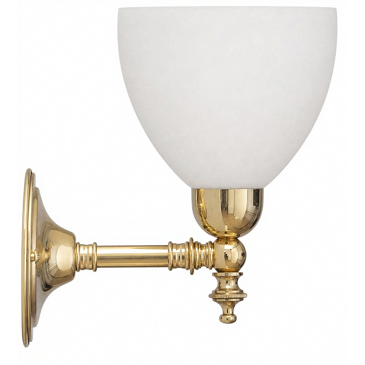 Waubra Wall Light with Decatron Shade, Polished Brass