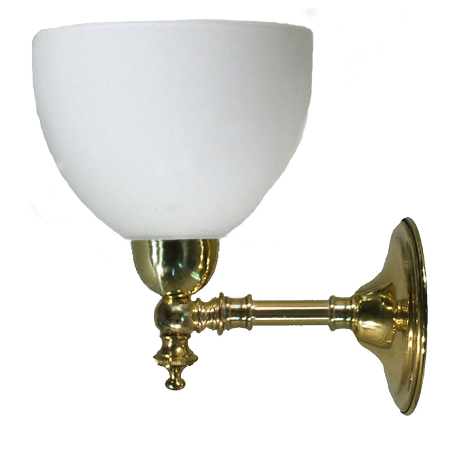 Waubra Wall Light with Decatron Shade, Polished Brass