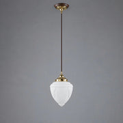 Empire 8'' Opal Matte Cord Suspension, Polished Brass